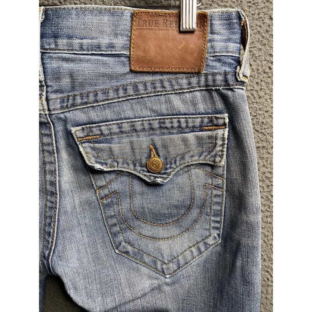 Vintage Y2K True Religion Zach Mens Jeans Straight Button Fly W32 L32 USA Made